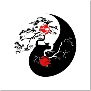 Ying Yang - Bonsai Cat Posters and Art